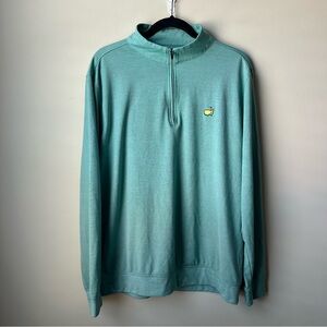 Masters Tech 1/4 Zip Lightweight Pull Over Mens L Green Augusta National Golf